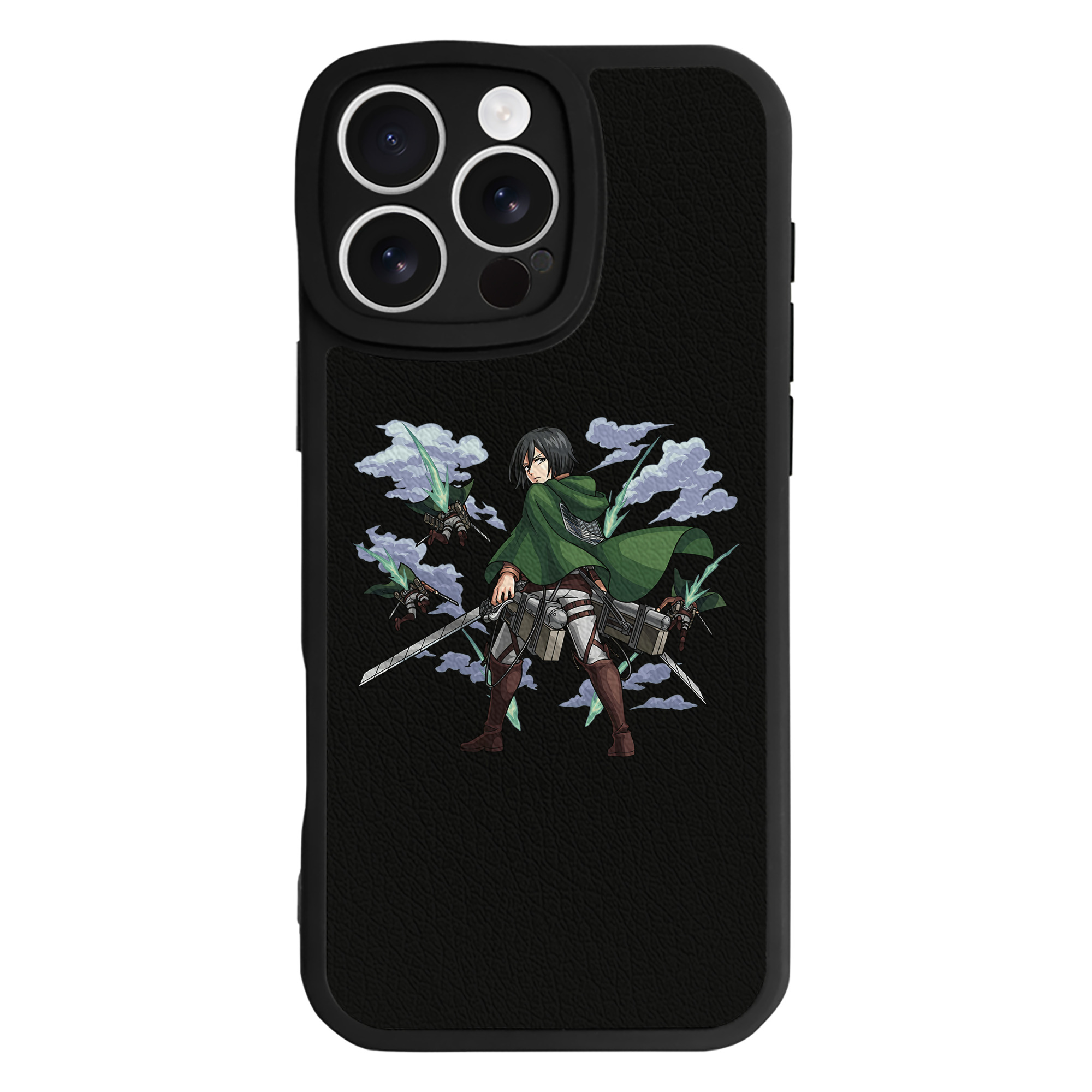 （画像用） 進撃の巨人 ミカサ·アッカーマン Attack on Titan Mikasa Ackerman 【iPhone 16シリーズ対応】シリコンスマホケース（レザー調） 材質：シリコン